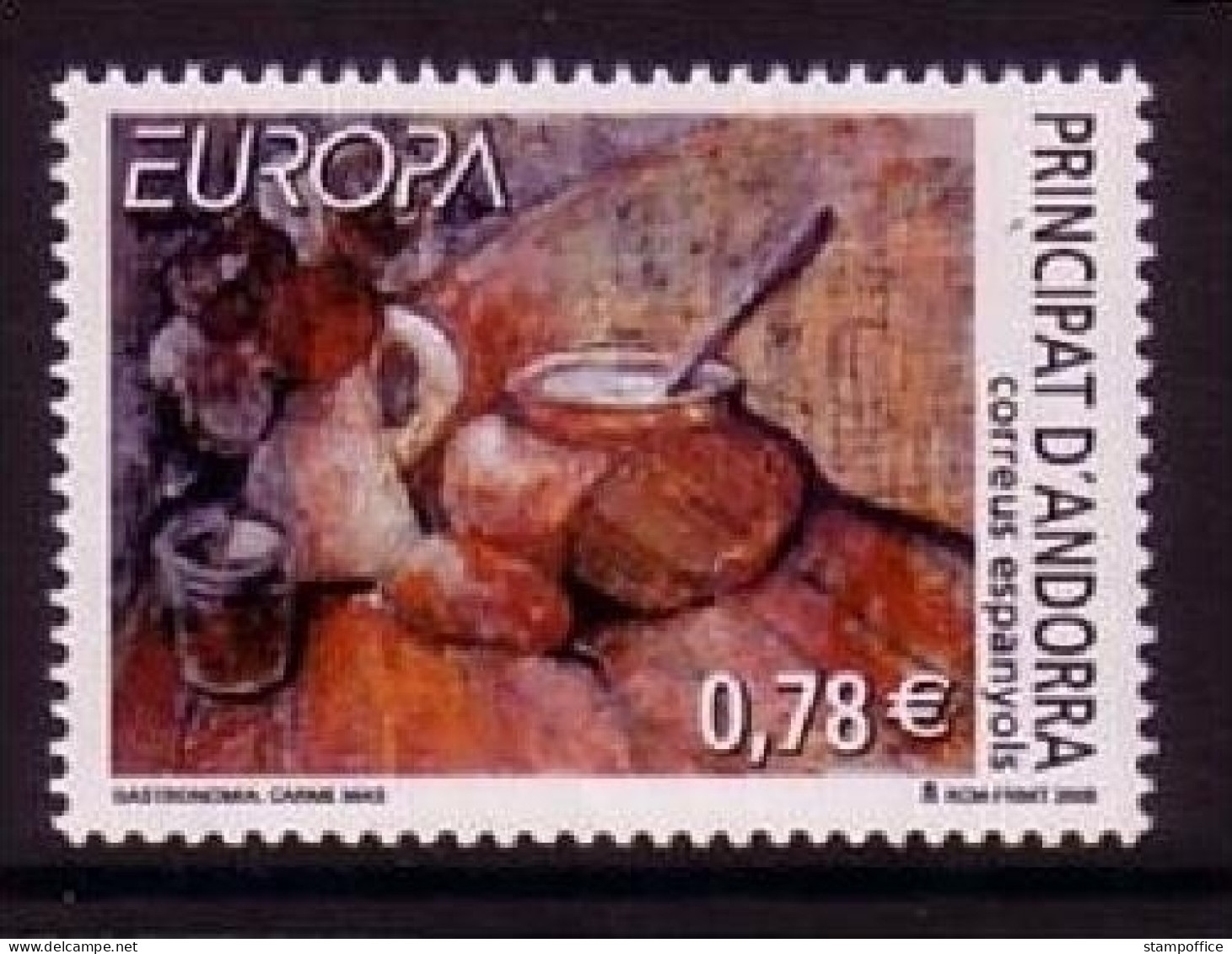 ANDORRA SPANISCH MI-NR. 324 POSTFRISCH(MINT) EUROPA 2005 ESSEN GEMÄLDE: GEDECKTER TISCH C. MAS - 2005