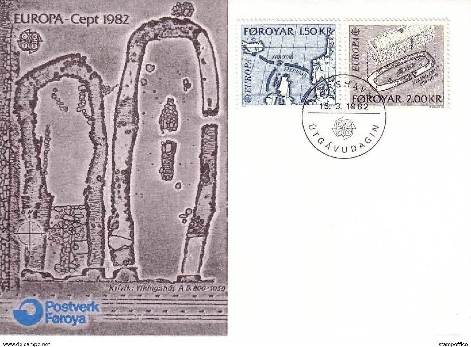 FÄROER MI-NR. 70-71 FDC EUROPA 1982 HISTORISCHE EREIGNISSE - 1982