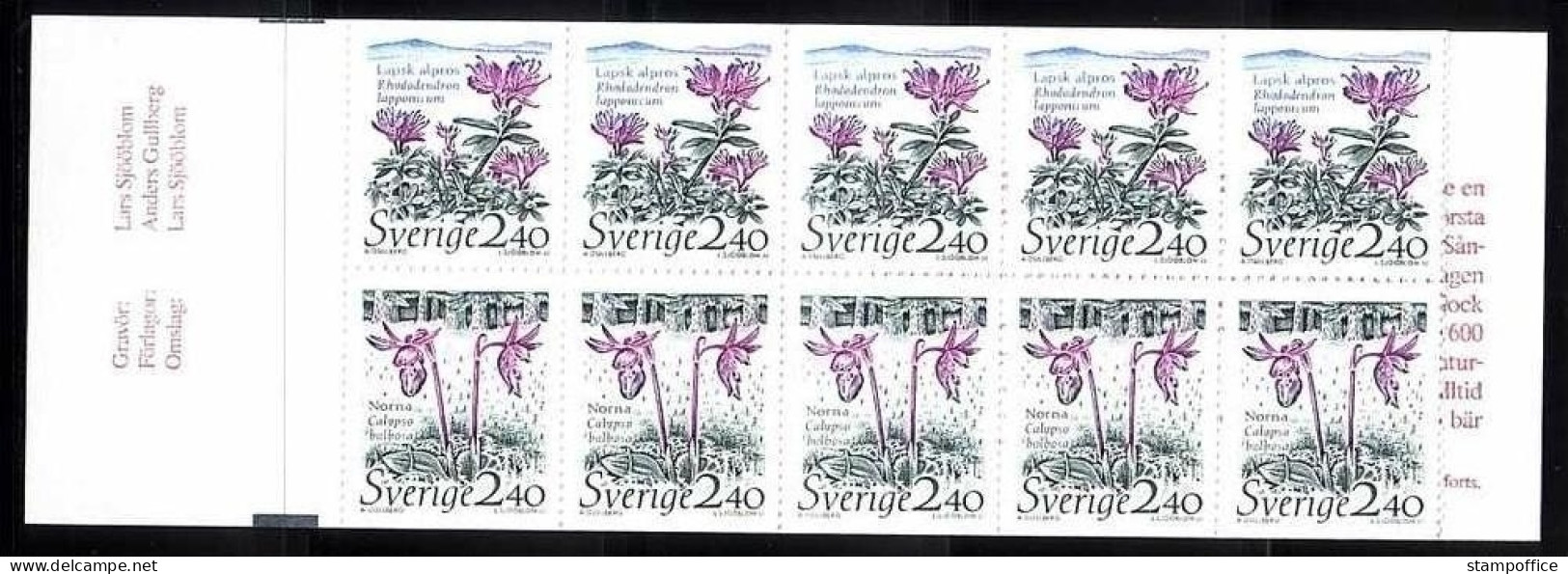 SCHWEDEN MH 143 POSTFRISCH(MINT) NATUR- Und NATIONALPARKS - RHODEDENDRON - 1981-..