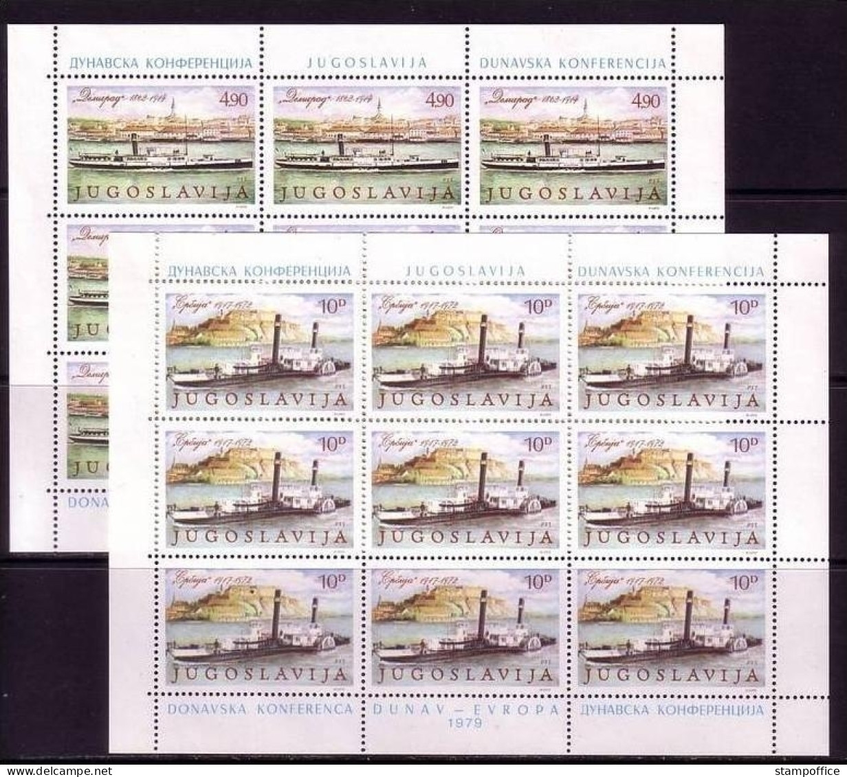 JUGOSLAWIEN MI-NR. 1816-1817 POSTFRISCH(MINT) KLEINBOGENSATZ DONAUKONFERENZ 1979 SCHIFFE - Blocs-feuillets