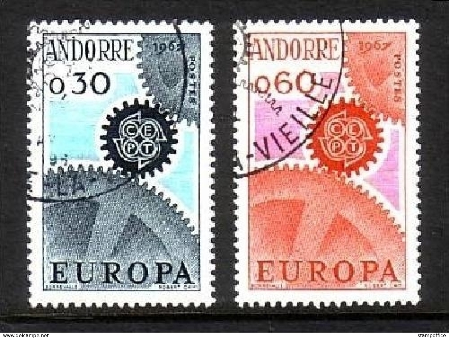 ANDORRA FRANZÖSISCH MI-NR. 199-200 GESTEMPELT(USED) EUROPA CEPT 1967 - 1967