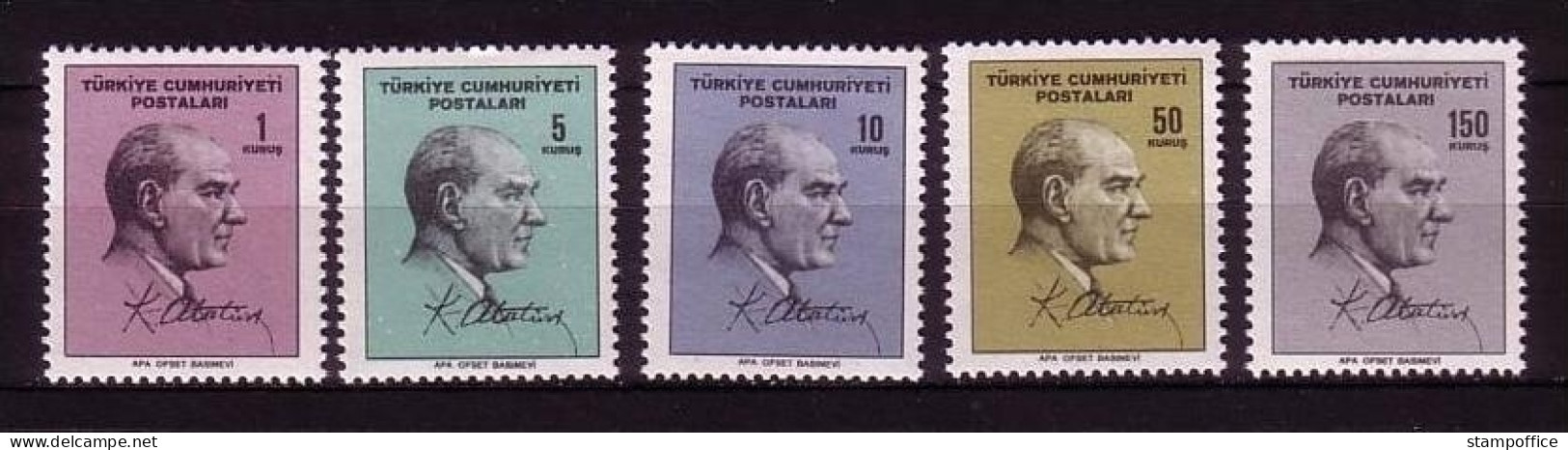 TÜRKEI MI-NR. 1976-1980 POSTFRISCH(MINT) KEMAL ATATÜRK - Unused Stamps