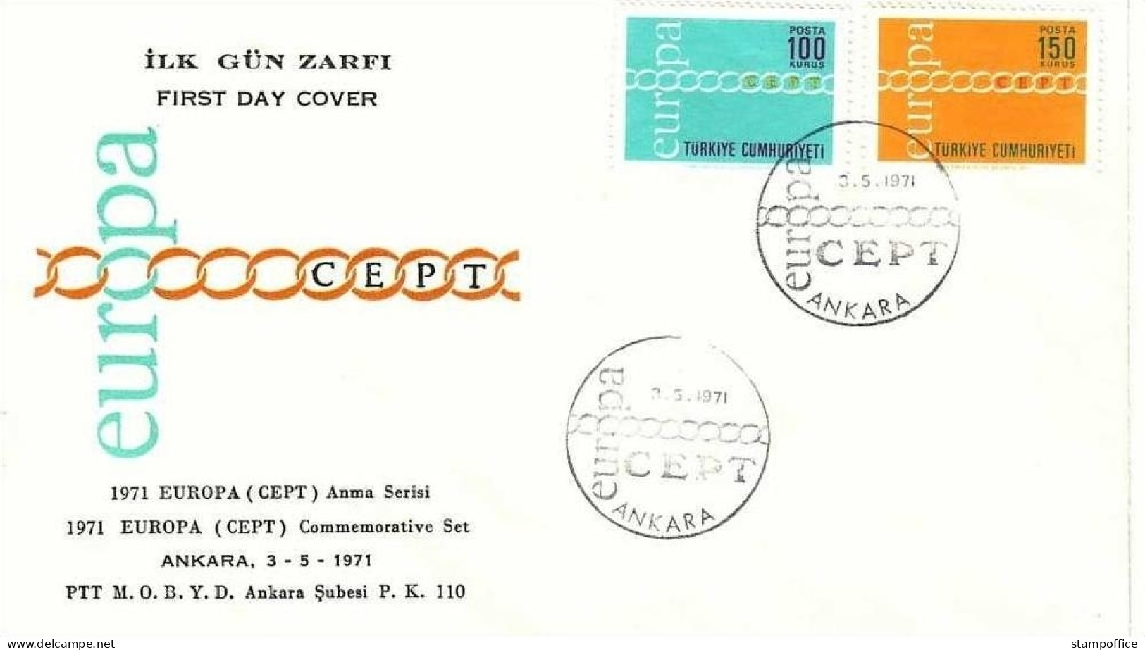 TÜRKEI MI-NR. 2210-2211 FDC CEPT 1971 - 1971