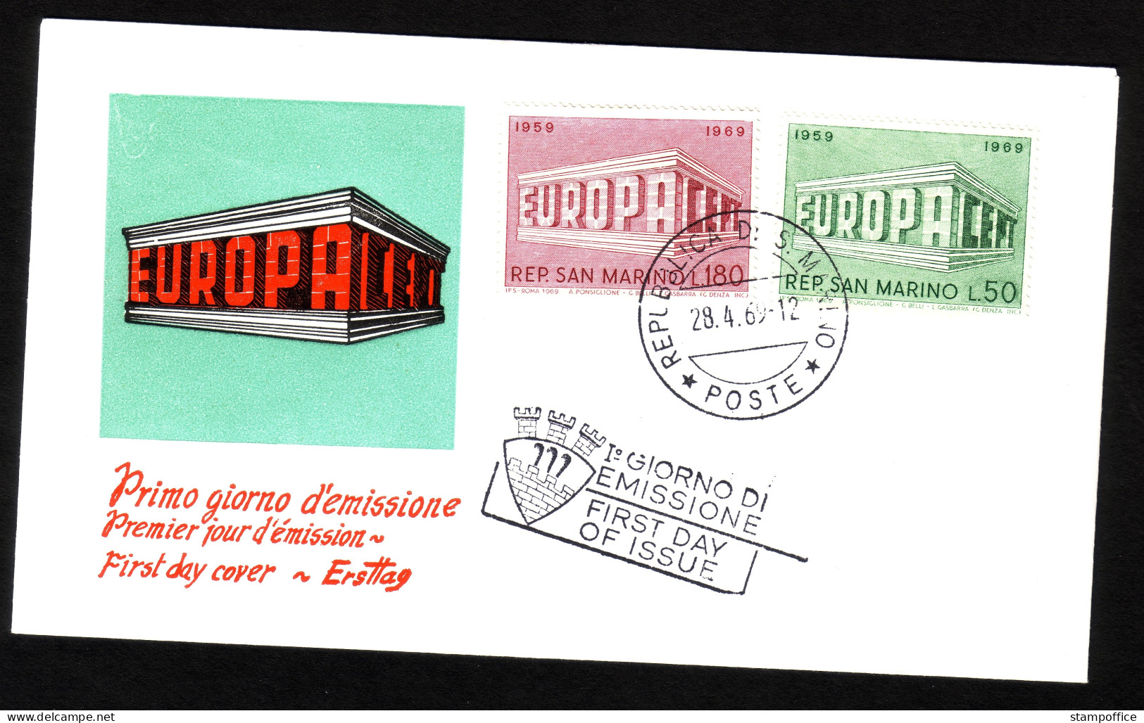 SAN MARINO MI-NR. 925-926 FDC CEPT 1969 - 1969