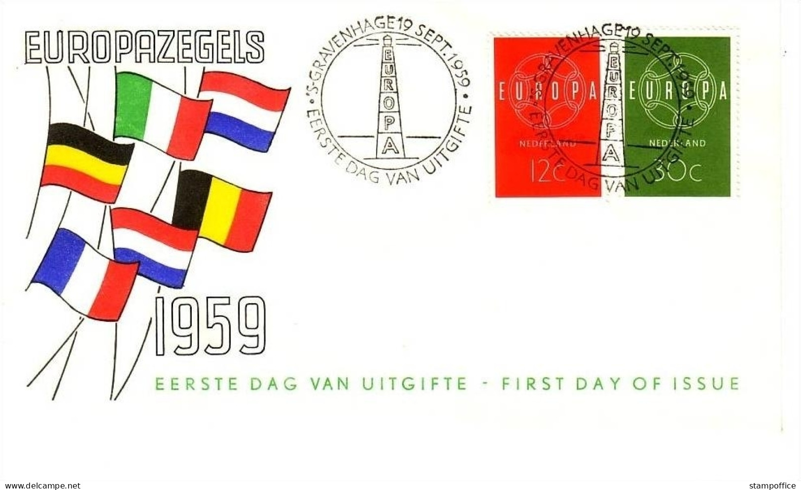 NIEDERLANDE MI-NR. 735-736 FDC CEPT 1959 - 1959