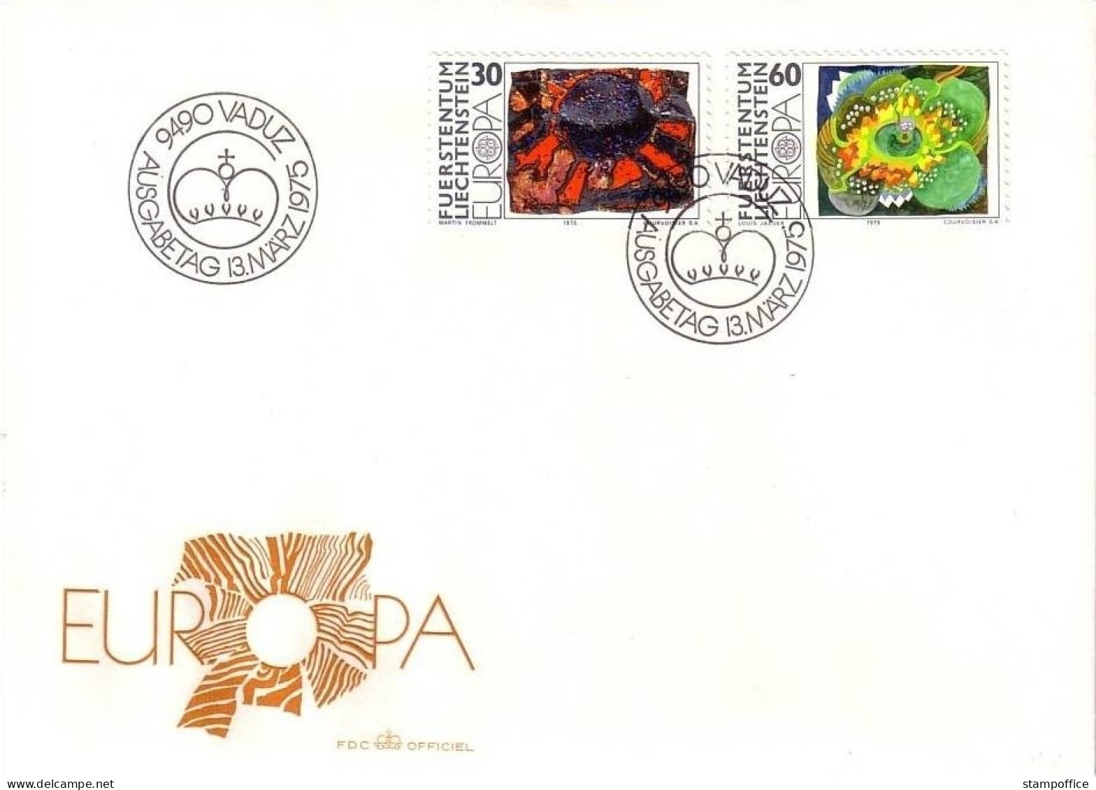 LIECHTENSTEIN MI-NR. 623-624 FDC CEPT 1975 GEMÄLDE - 1975