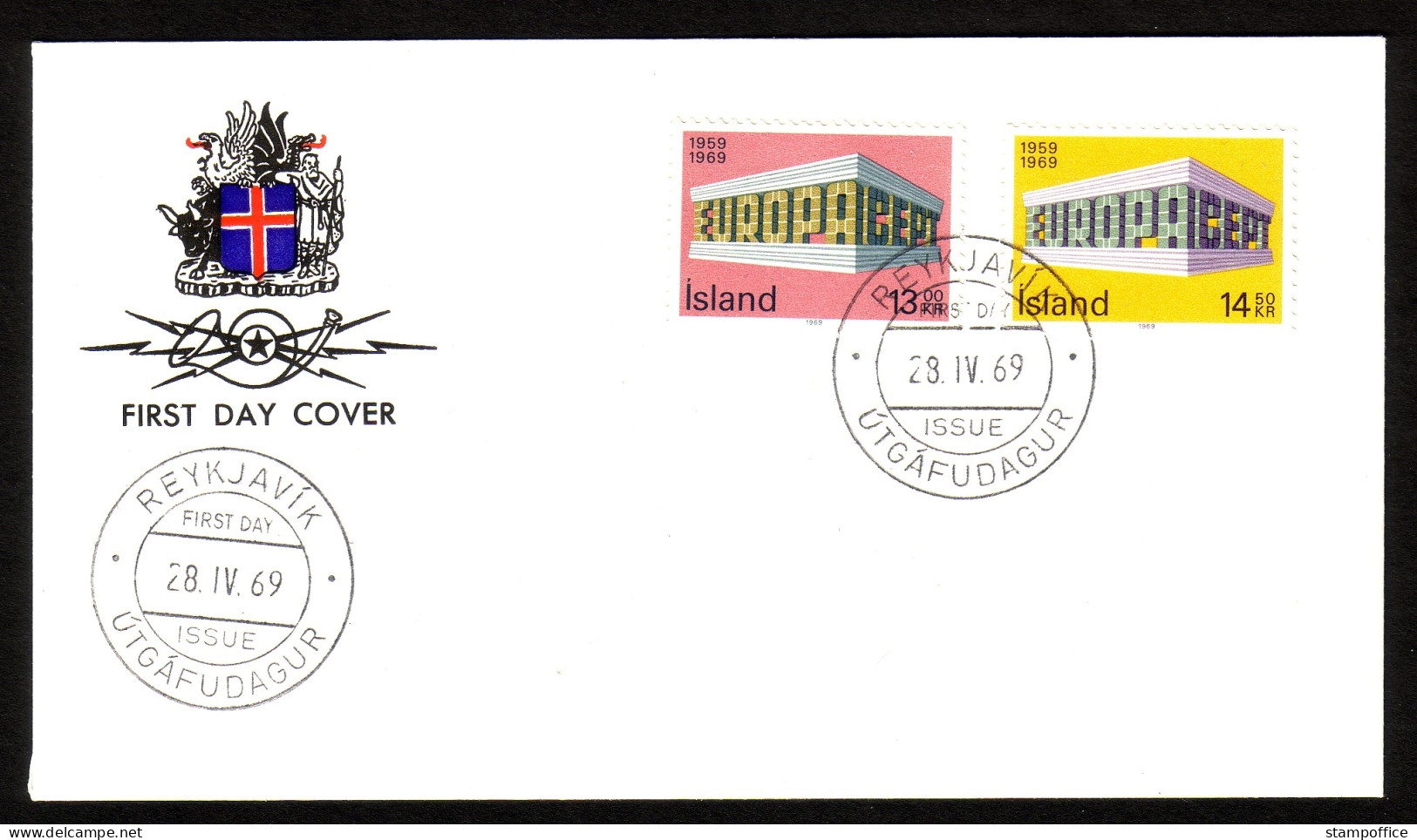 ISLAND MI-NR. 428-429 FDC CEPT 1969 - 1969