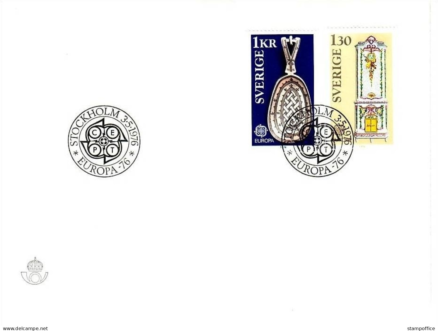 SCHWEDEN MI-NR. 943-944 FDC CEPT 1976 KUNSTHANDWERK - 1976