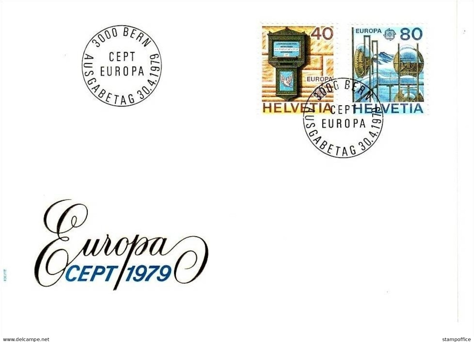 SCHWEIZ MI-NR. 1154-1155 FDC EUROPA 1979 POST- UND FERNMELDEWESEN - 1979