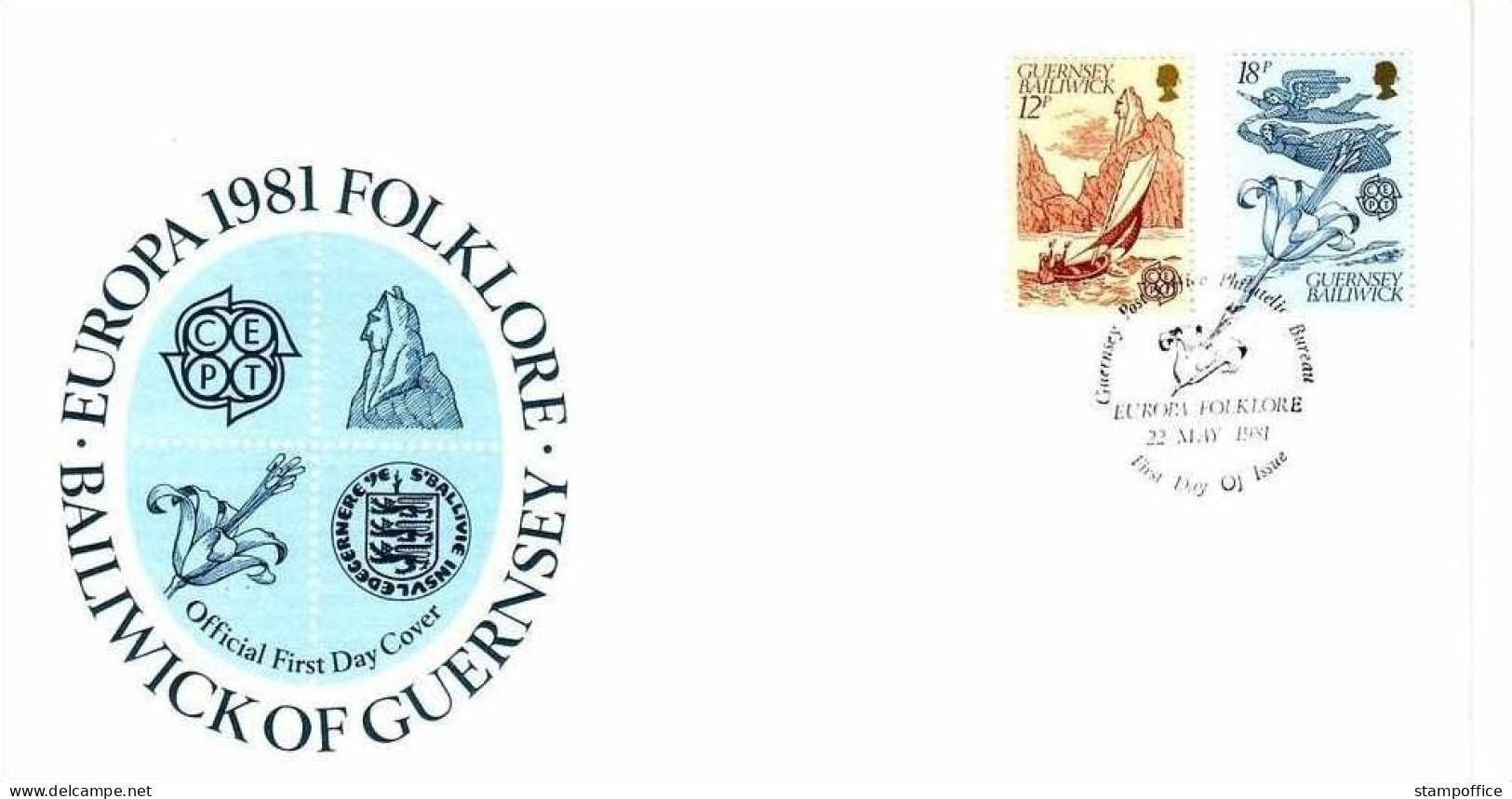 GUERNSEY MI-NR. 223-224 FDC EUROPA 1981 FOLKLORE - 1981