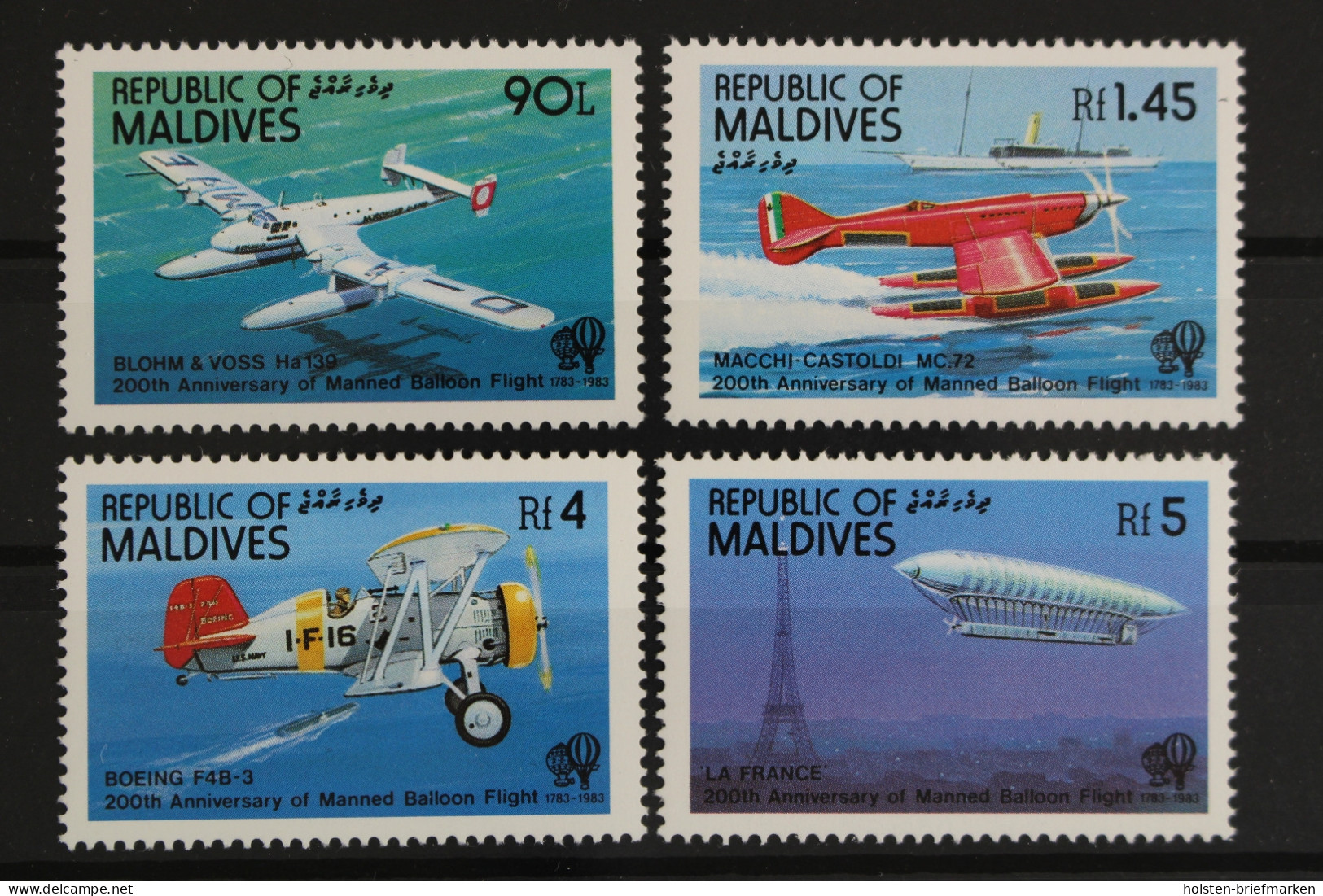Malediven, Flugzeuge, MiNr. 1001-1004, Postfrisch - Maldivas (1965-...)