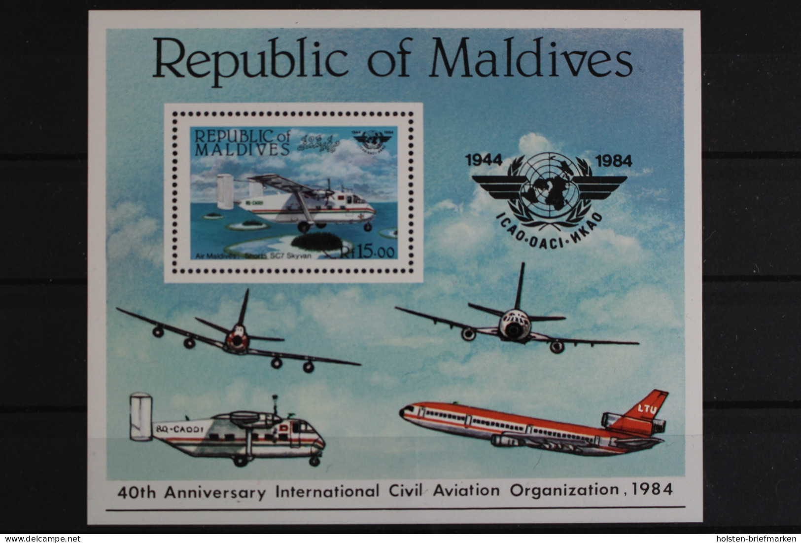 Malediven, Flugzeuge, MiNr. Block 100, Postfrisch - Malediven (1965-...)
