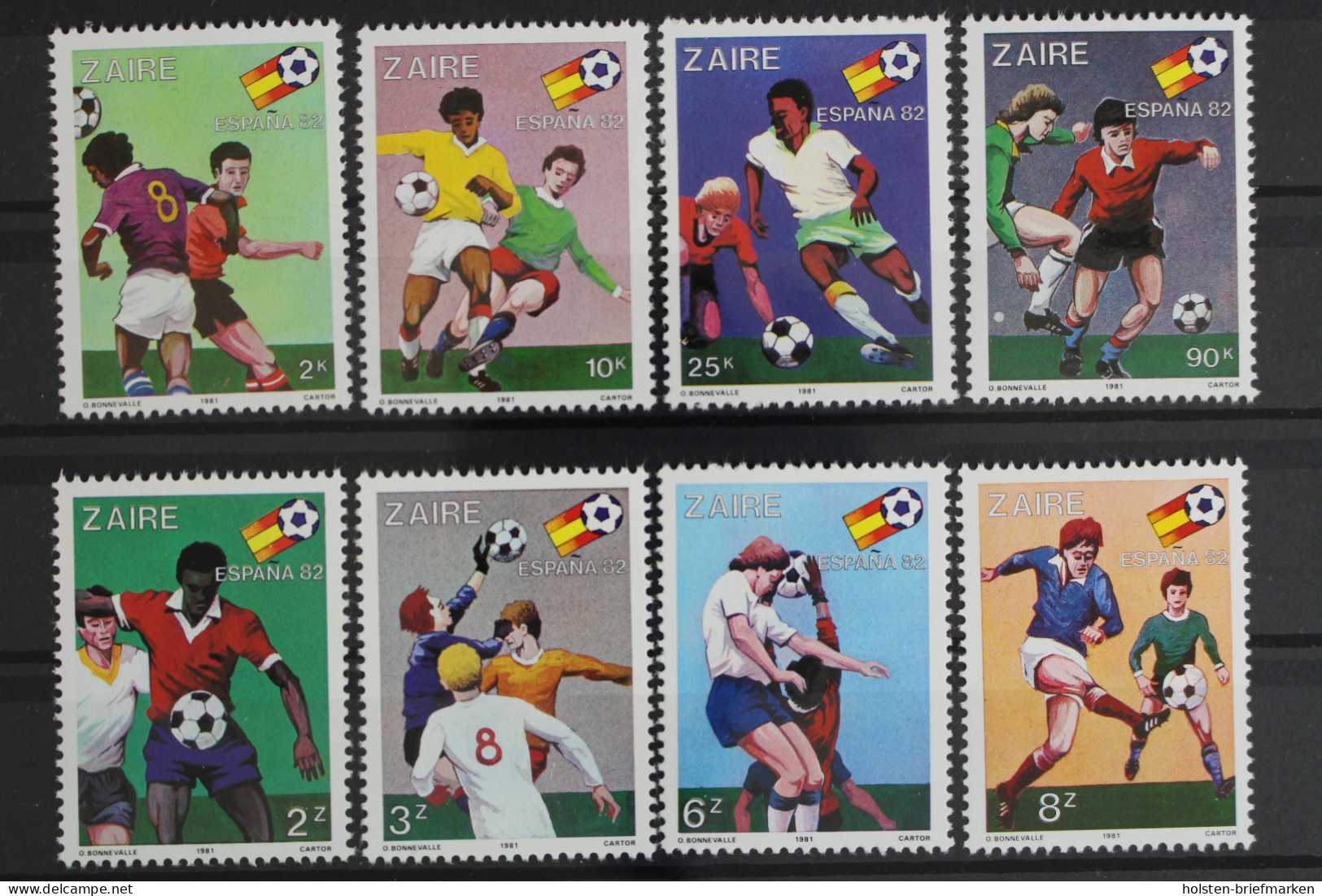 Kongo Zaire, MiNr. 722-729, Fußball WM 1982, Postfrisch - Sonstige & Ohne Zuordnung