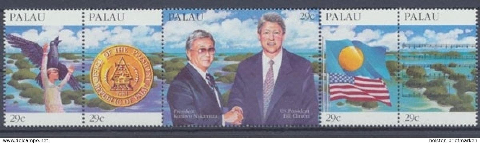 Palau, MiNr. 770-774 Zd, Clinton, Postfrisch - Palau