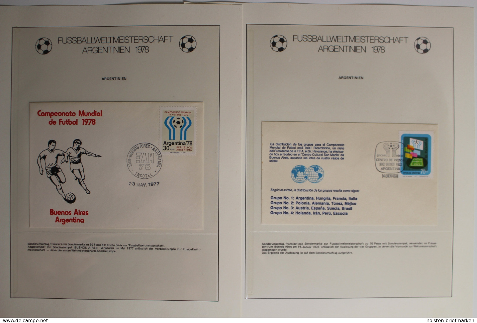 Fussballweltmeisterschaft Argentinien 1978, im Lindner Vordruck
