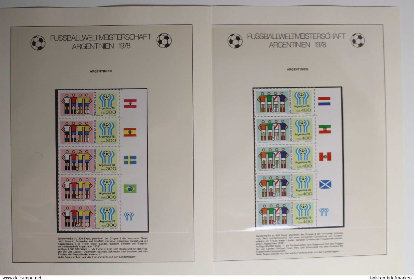 Fussballweltmeisterschaft Argentinien 1978, im Lindner Vordruck