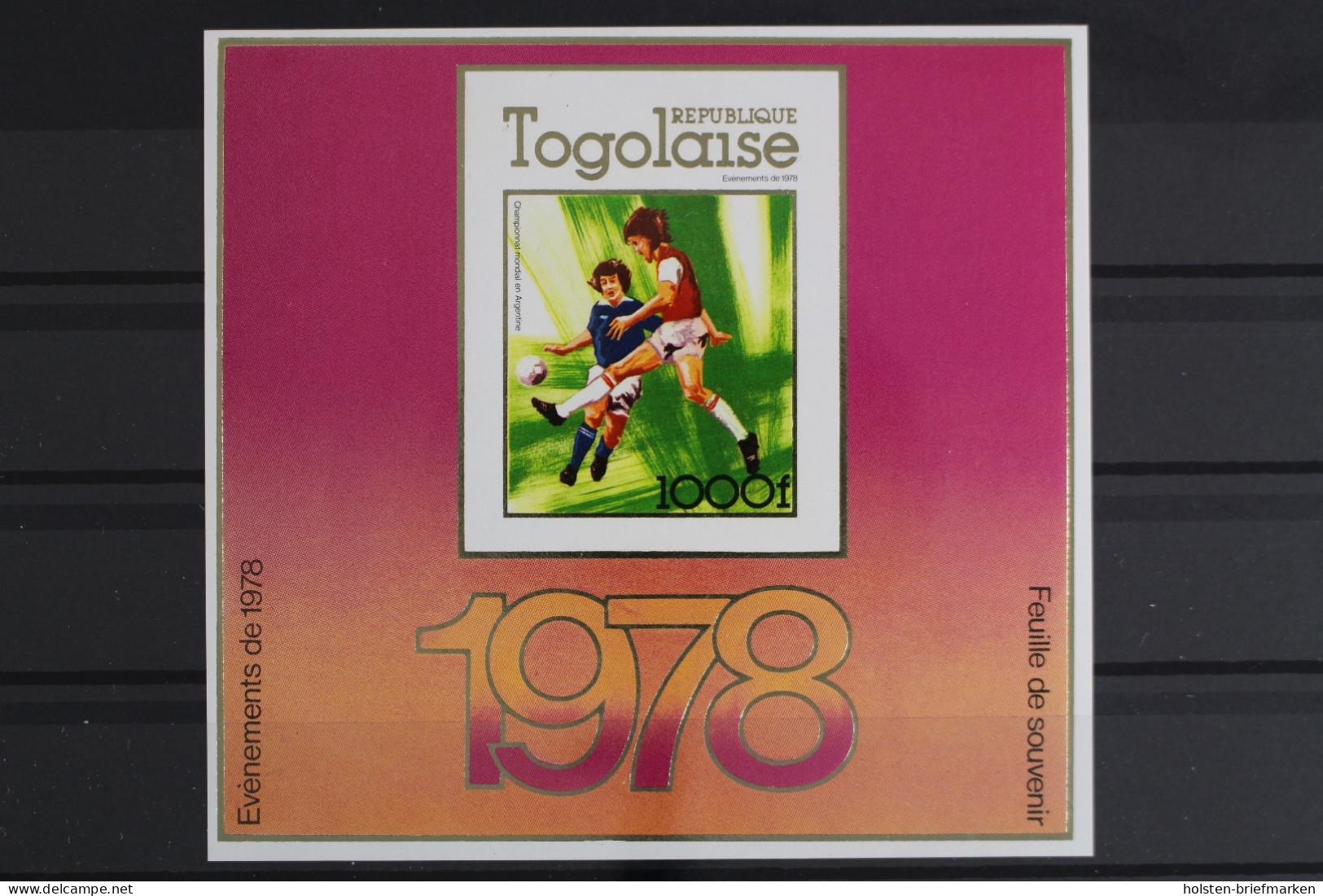 Togo, MiNr. Block 128 B, Fußball WM 1978, Postfrisch - Togo (1960-...)