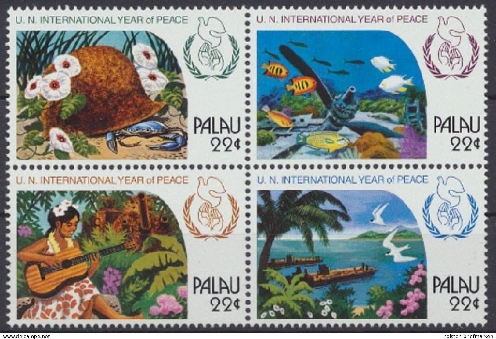 Palau, MiNr. 154-157 Zd, Frieden, Postfrisch - Palau