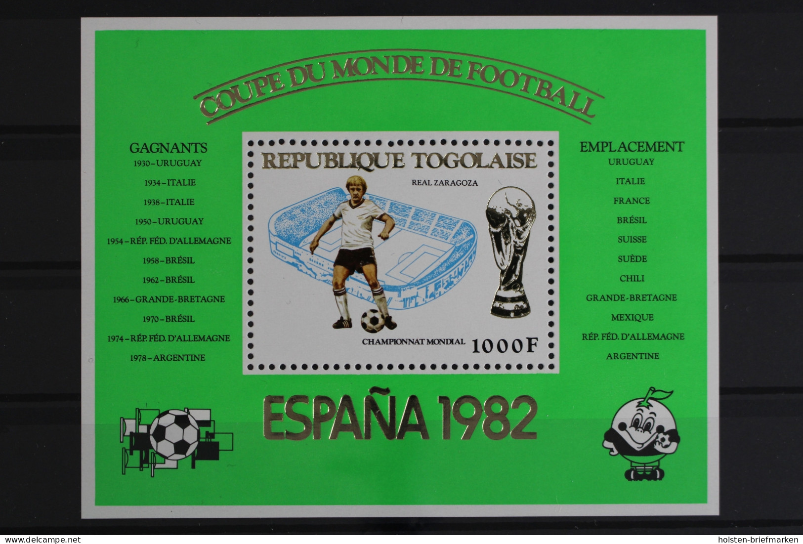 Togo, MiNr. Block 177, Fußball WM 1982, Postfrisch - Togo (1960-...)