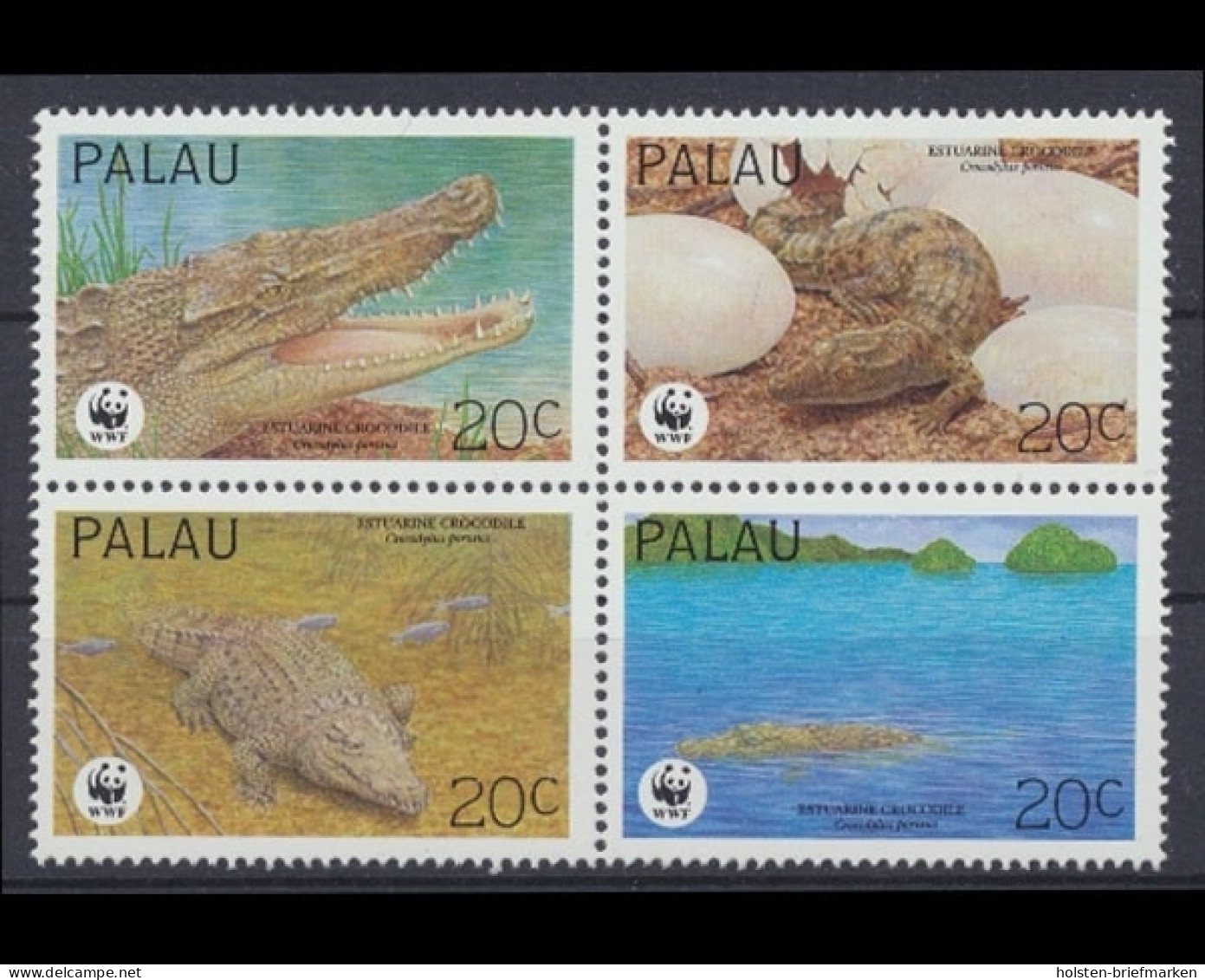 Palau, MiNr. 690-693 ZD, Krokodil, Postfrisch - Palau