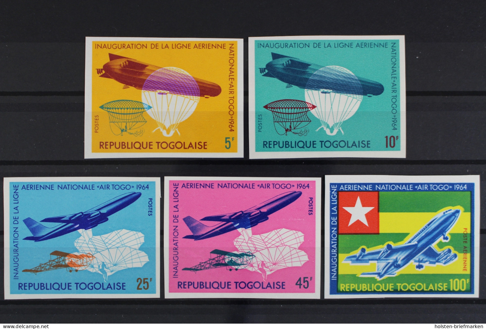 Togo, MiNr. 441-445 B, Flugzeuge, Postfrisch - Togo (1960-...)