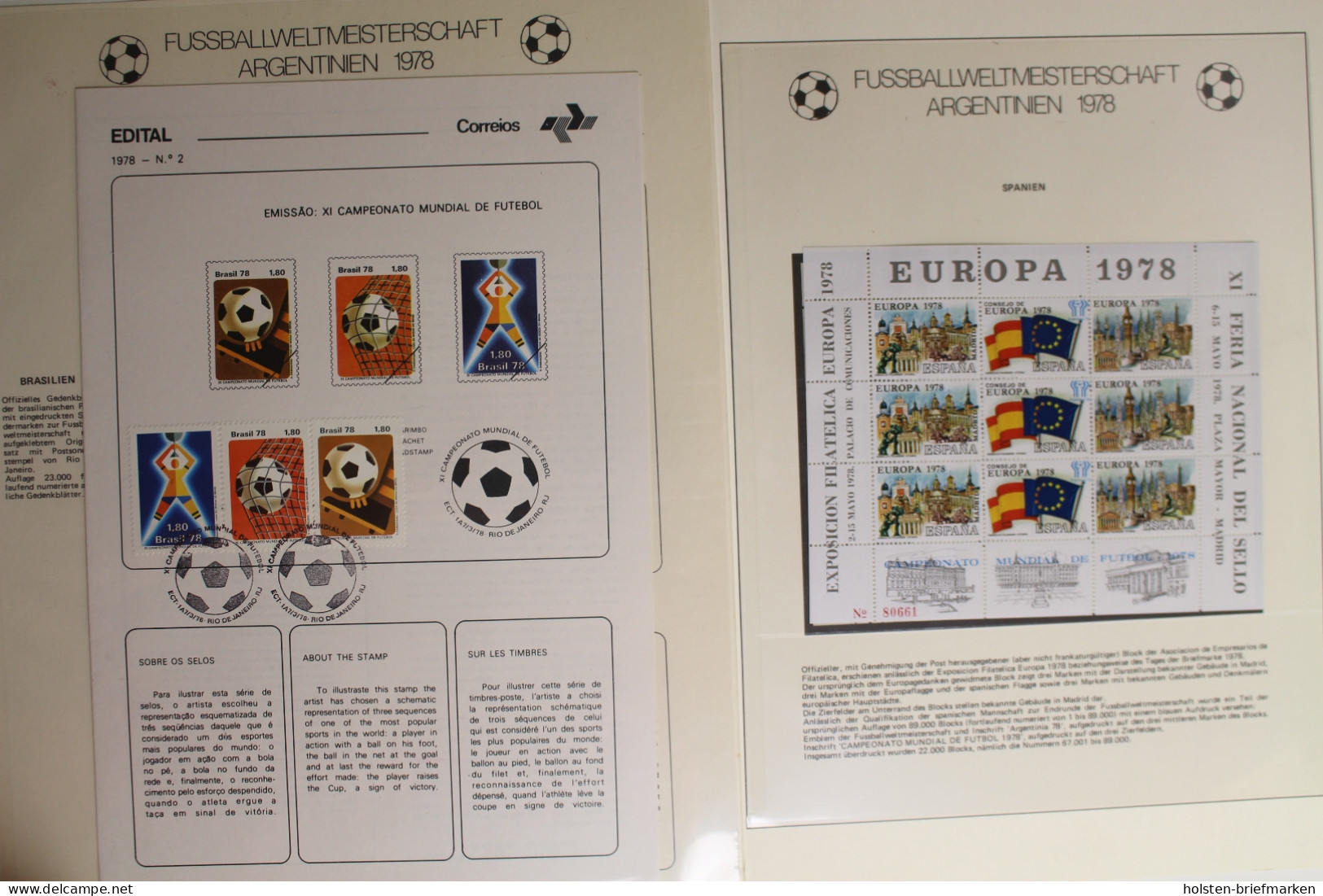Fussballweltmeisterschaft Argentinien 1978, Im Lindner Vordruck - Sammlungen (im Alben)