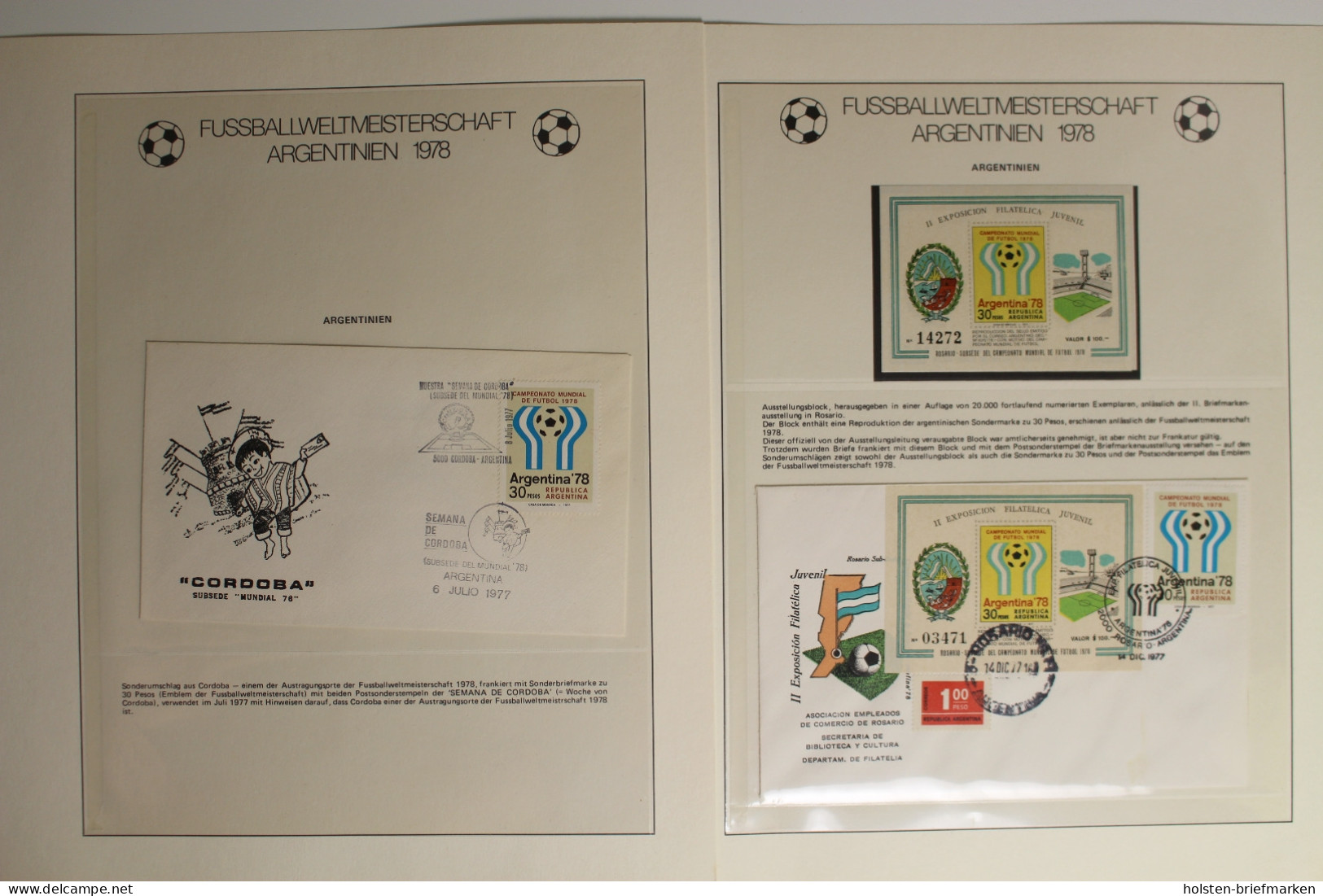 Fussballweltmeisterschaft Argentinien 1978, im Lindner Vordruck