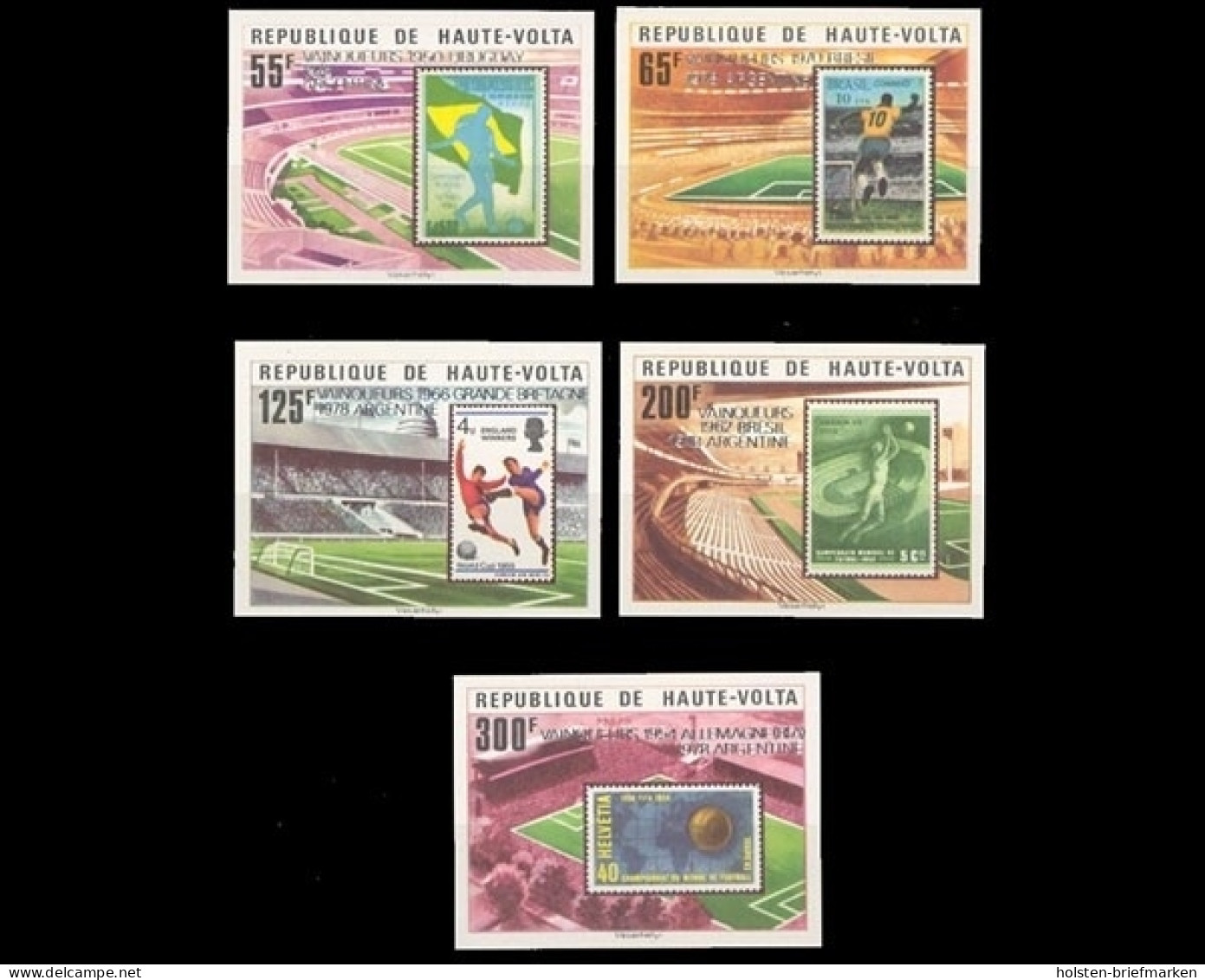 Obervolta, Fußball, MiNr. 740-744 B, WM 1978, Postfrisch - Burkina Faso (1984-...)
