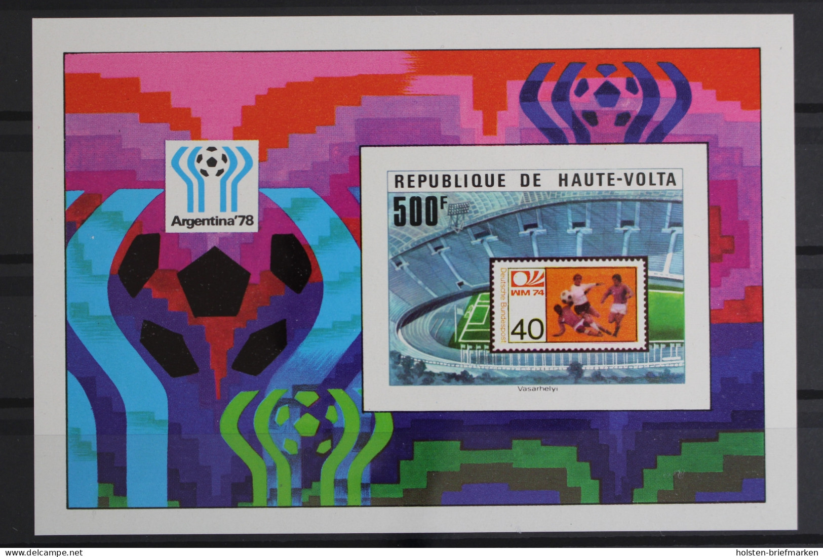 Obervolta, MiNr. Block 48 B, Fußball WM 1978, Postfrisch - Burkina Faso (1984-...)