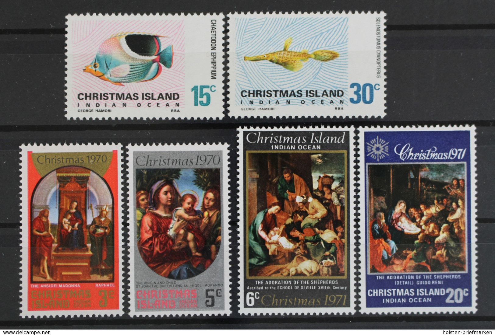 Weihnachtsinseln, MiNr. 33-38, Jahrgang 1970 + 1971, Postfrisch - Christmas Island