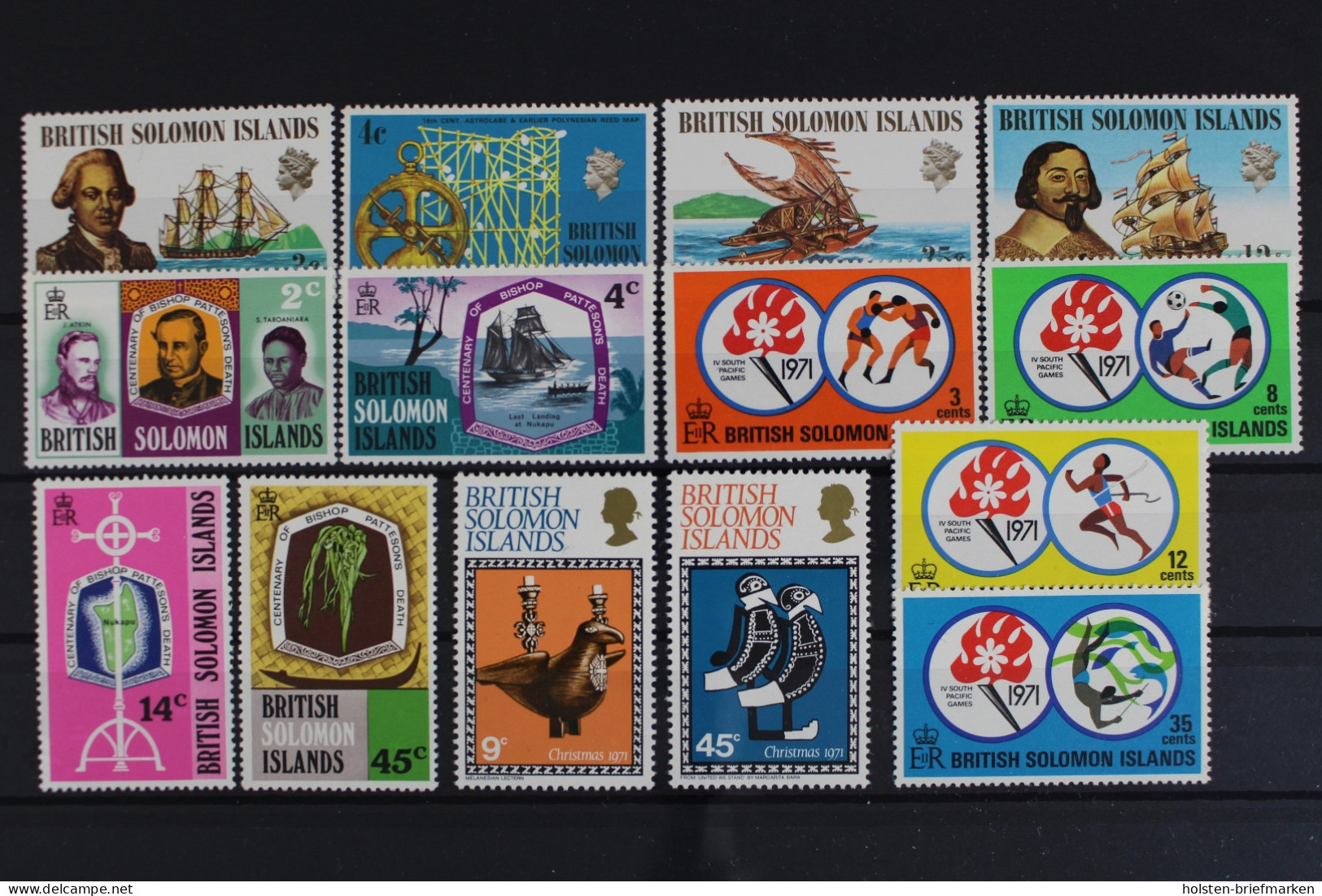 Salomoninseln, MiNr. 201-214, Jahrgang 1971, Postfrisch - Salomon (Iles 1978-...)