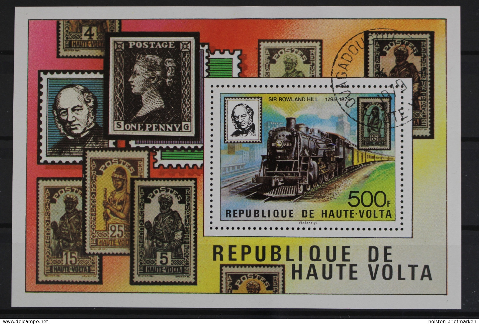 Obervolta, MiNr. Block 53, Eisenbahn, Gestempelt - Burkina Faso (1984-...)