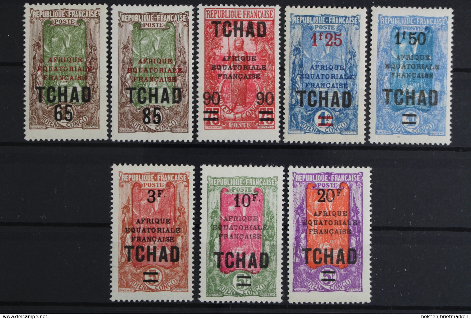 Tschad, MiNr. 37-44, Falz - Other & Unclassified