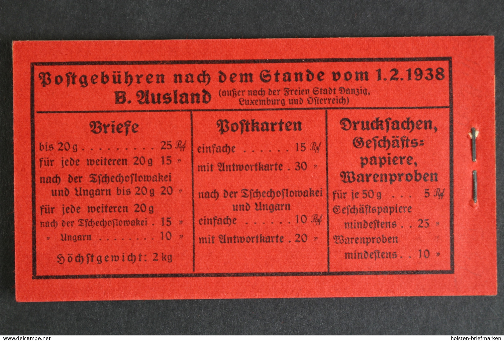 Deutsches Reich, MiNr. MH 37.2, Postfrisch - Carnets