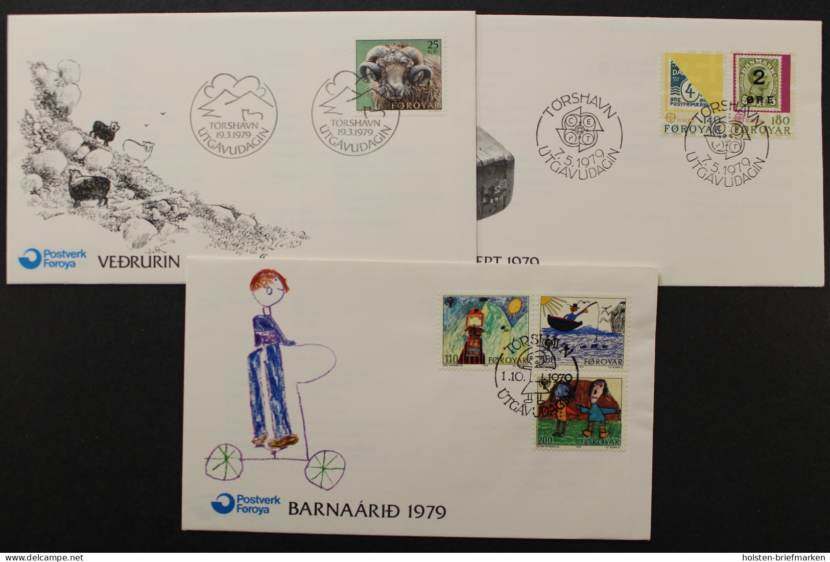 Färöer, MiNr. 42-47, Jahrgang 1979, FDC - Färöer Inseln