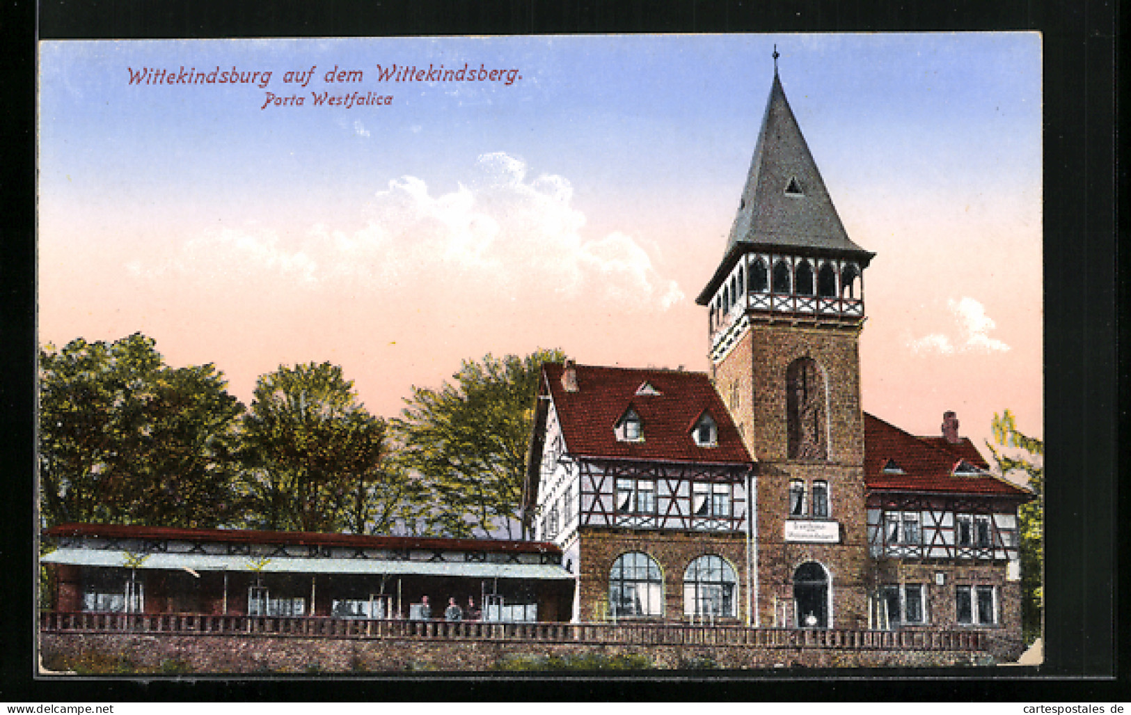 AK Porta Westfalica, Gasthaus Wittekindsburg Auf Dem Wittekindsberg  - Porta Westfalica