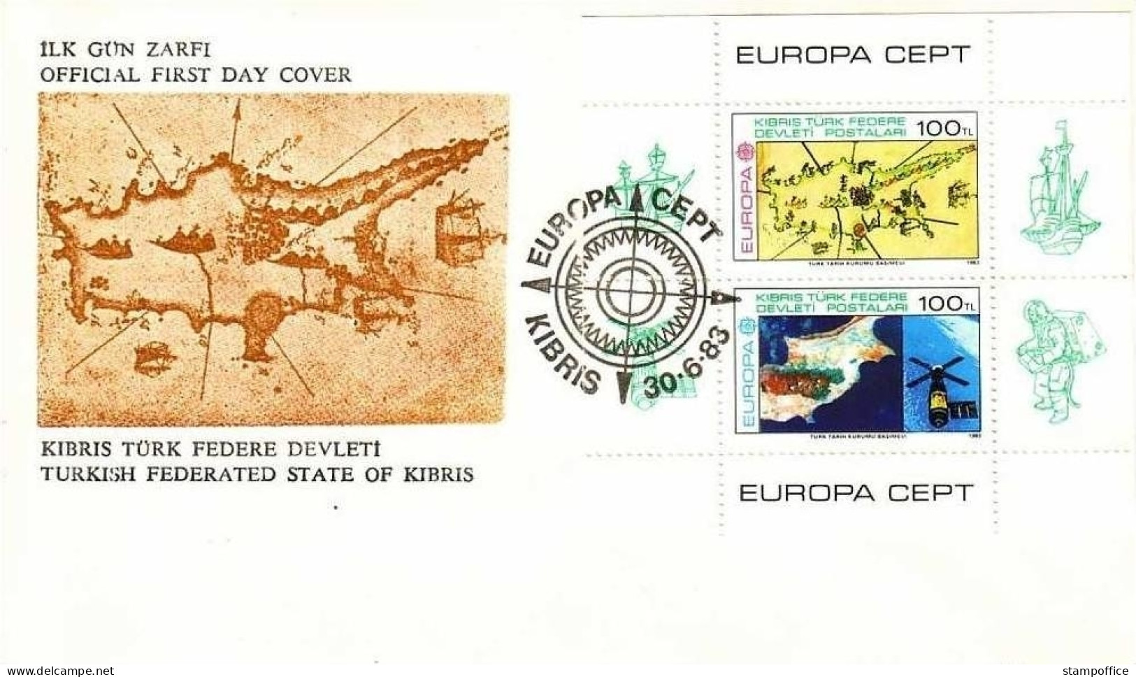 TÜRKISCH ZYPERN BLOCK 4 FDC EUROPA 1983 - 1983