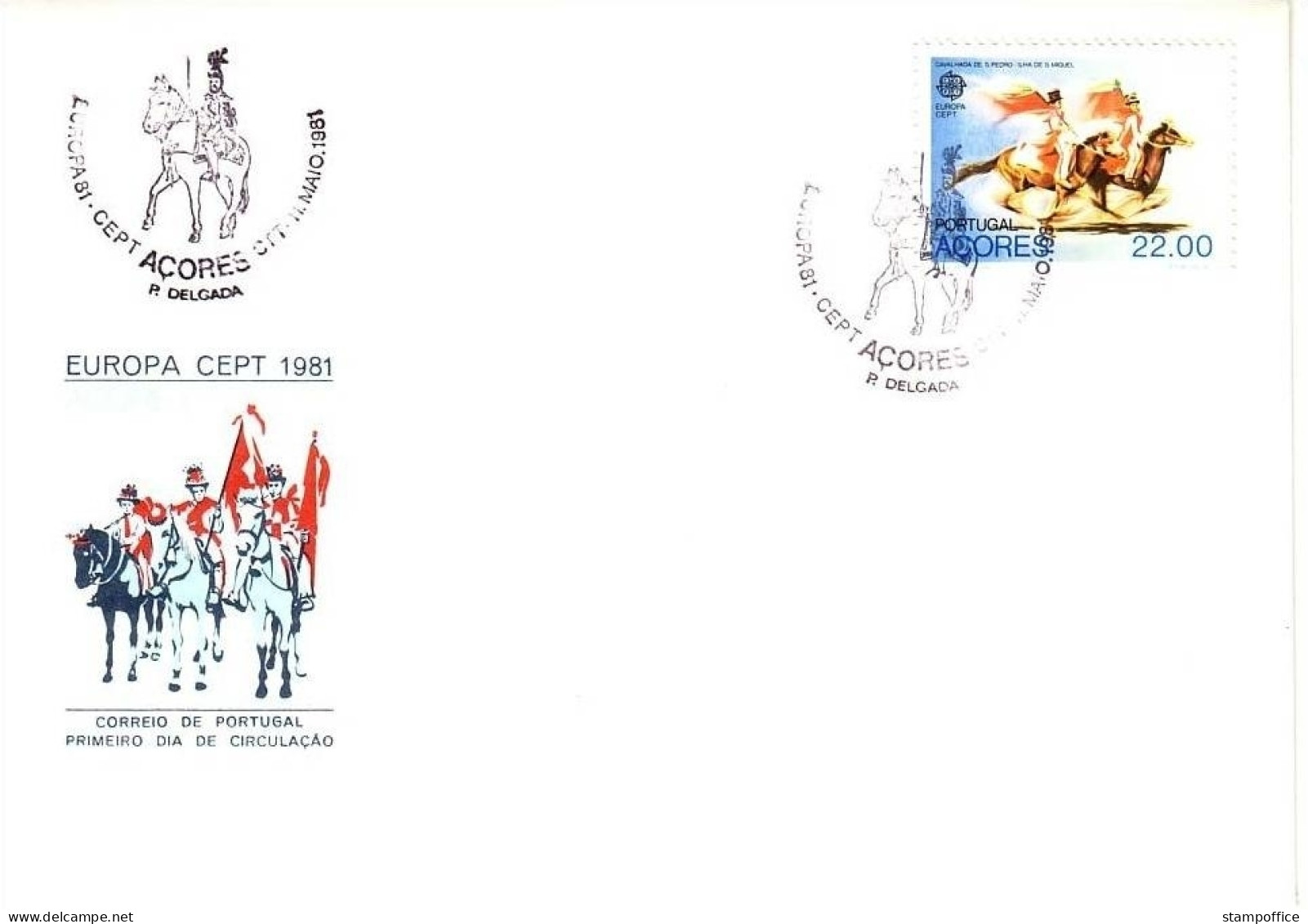 AZOREN MI-NR. 342 FDC EUROPA 1981 FOLKLORE PFERD REITERSPIELE - 1981