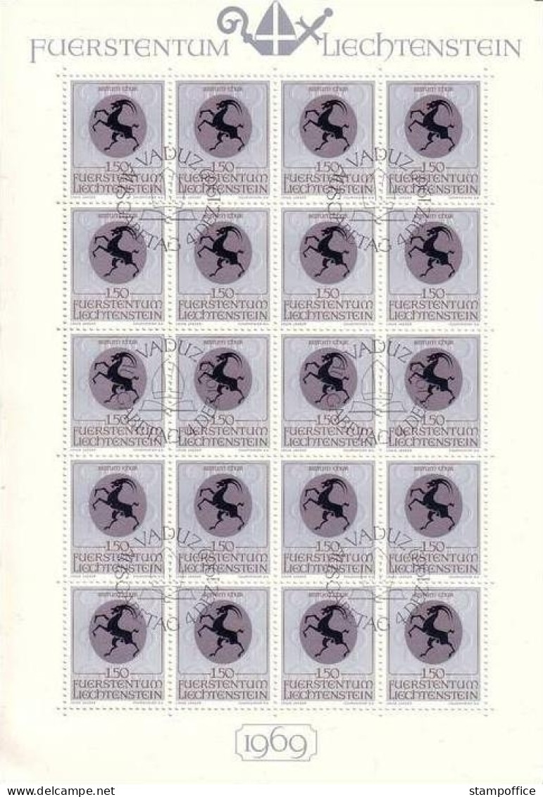 LIECHTENSTEIN MI-NR. 514-516 GESTEMPELT(USED) KLEINBOGENSATZ WAPPEN 1969 - Blocs & Feuillets