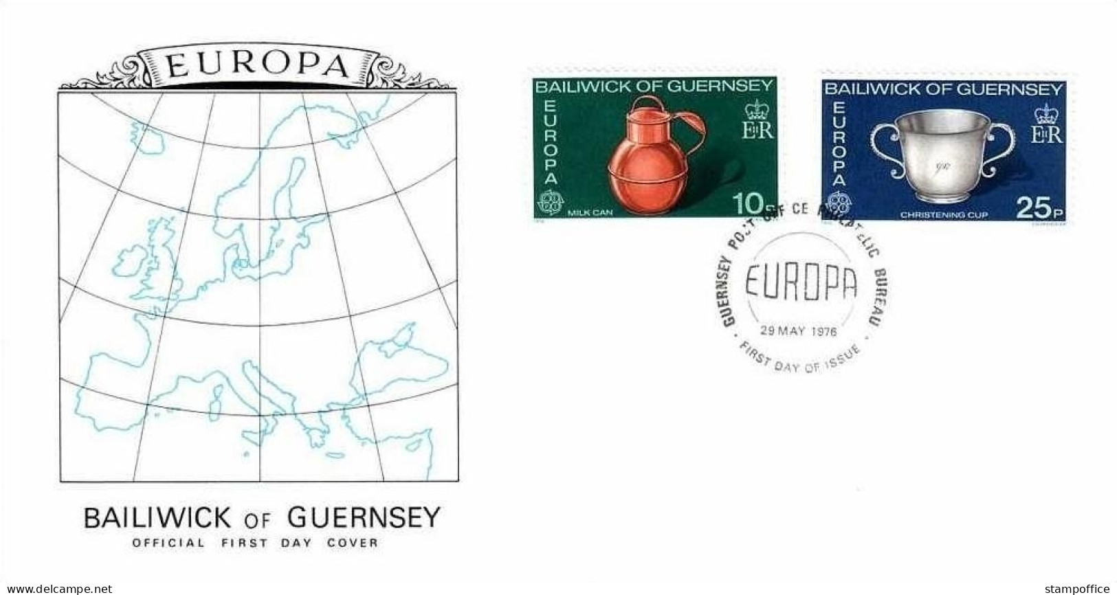 GUERNSEY MI-NR. 133-134 FDC CEPT 1976 KUNSTHANDWERK - 1976