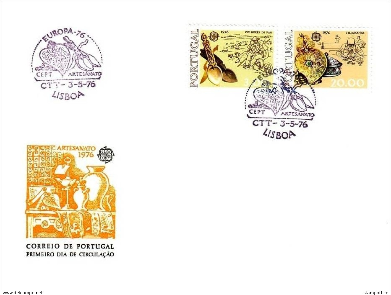 PORTUGAL MI-NR. 1311-1312 FDC CEPT 1976 KUNSTHANDWERK - 1976