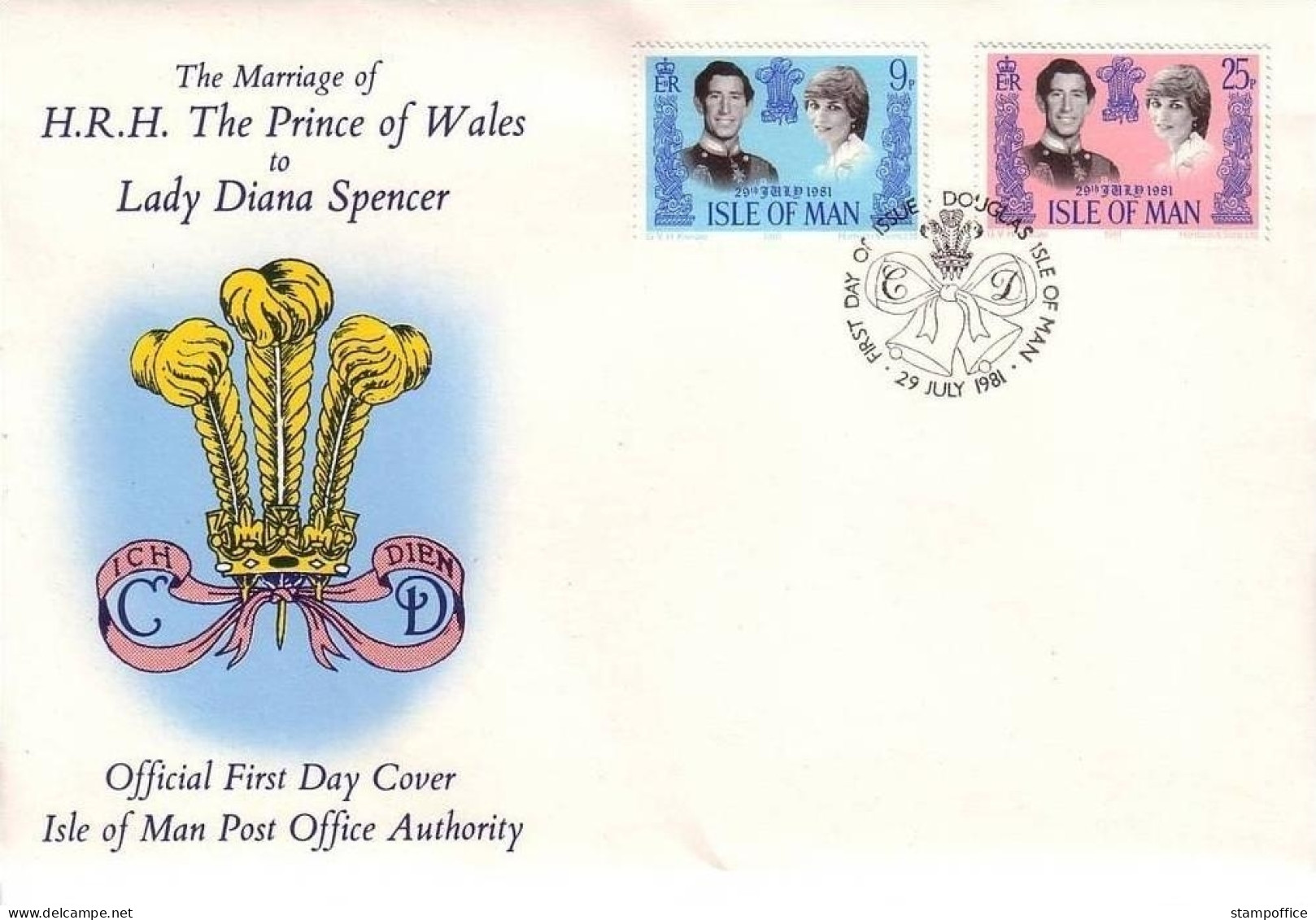 ISLE OF MAN MI-NR. 194-195 FDC HOCHZEIT Von PRINZ CHARLES Und LADY DIANA - Isola Di Man