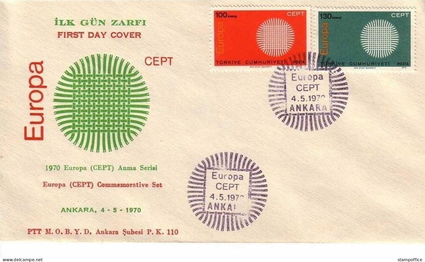 TÜRKEI MI-NR. 2179-2180 FDC CEPT 1970 - 1970