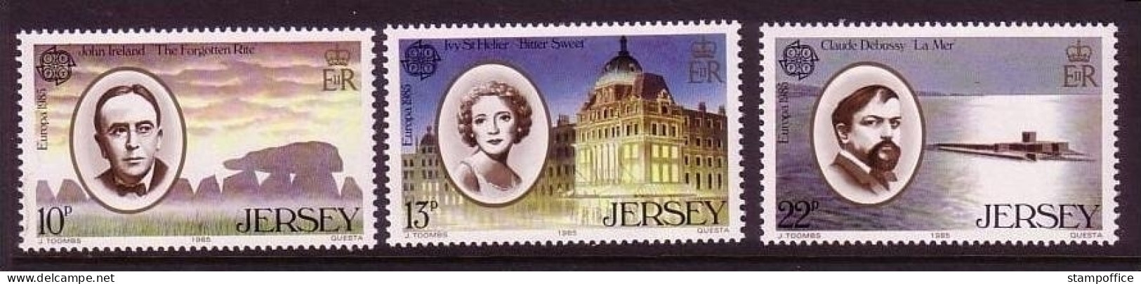 JERSEY MI-NR. 347-349 POSTFRISCH EUROPA 1985 - JAHR DER MUSIK - 1985