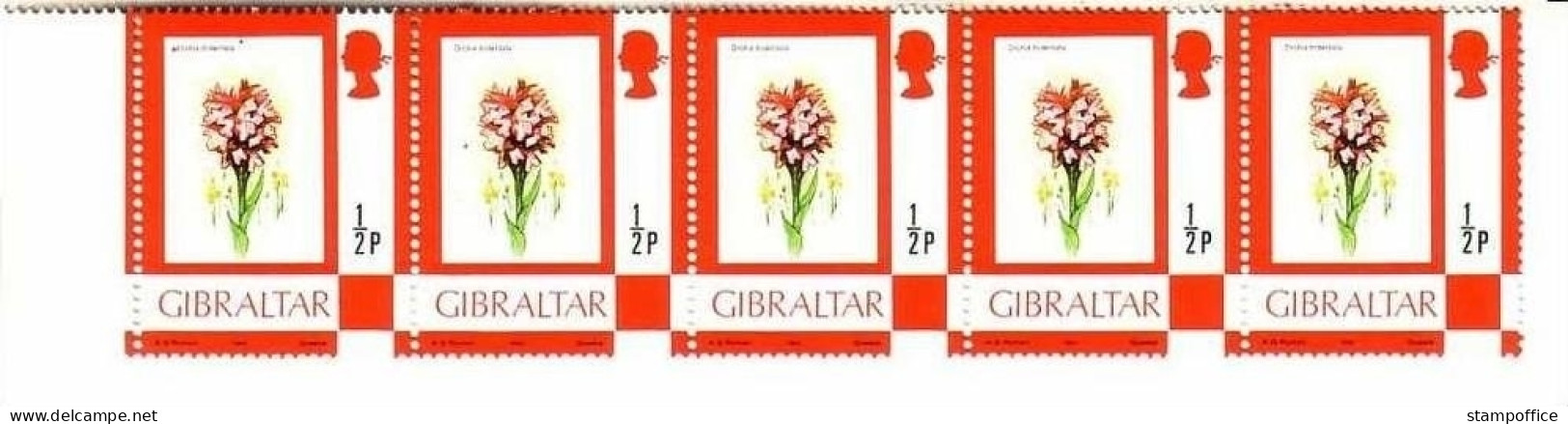 GIBRALTAR 5 X MI-NR. 348 IV POSTFRISCH(MINT) JAHRESZAHL 1982 KNABENKRAUT - Gibraltar