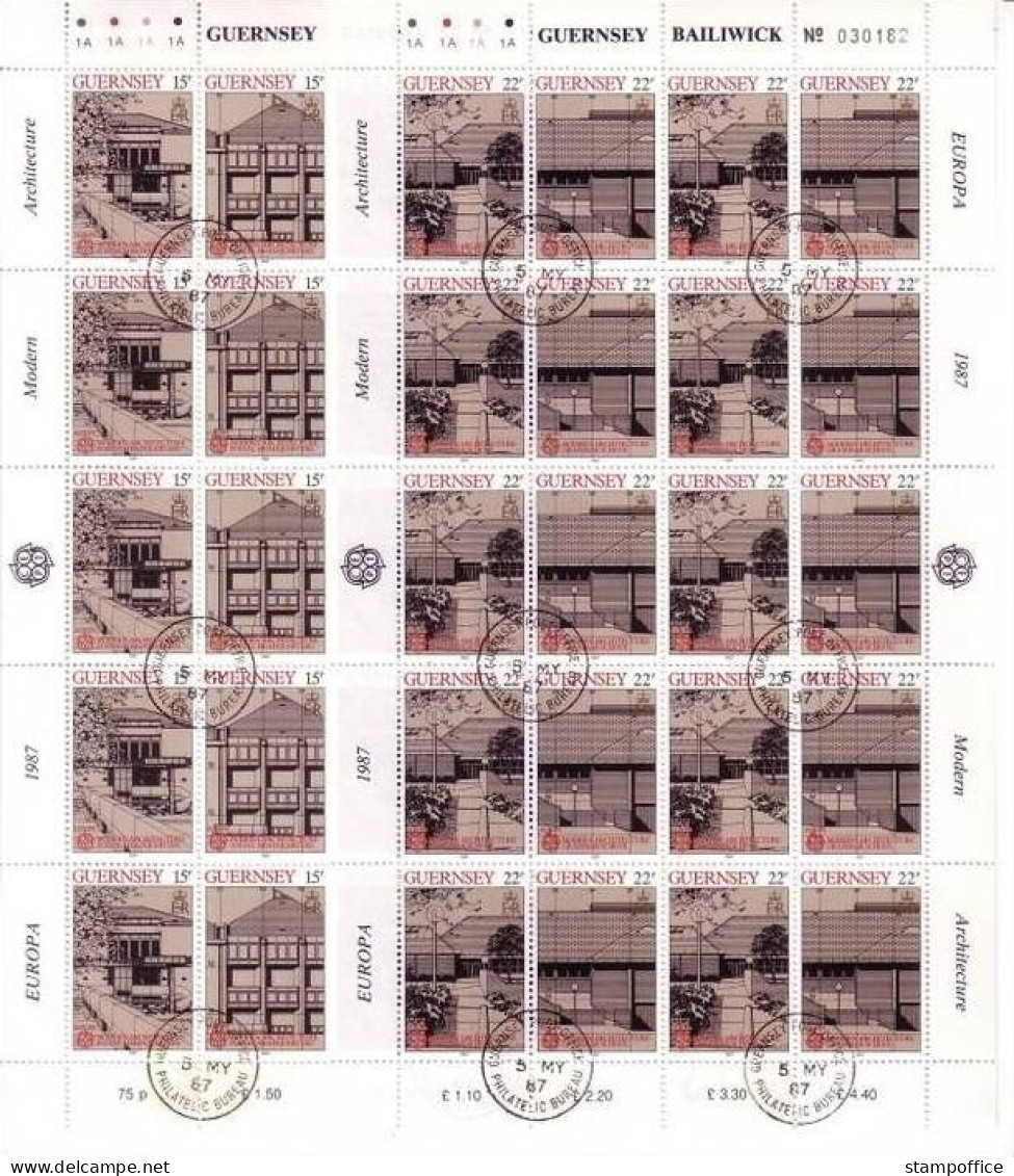 GUERNSEY MI-NR. 389-392 O KLEINBOGEN EUROPA 1987 MODERNE ARCHITEKTUR - 1987