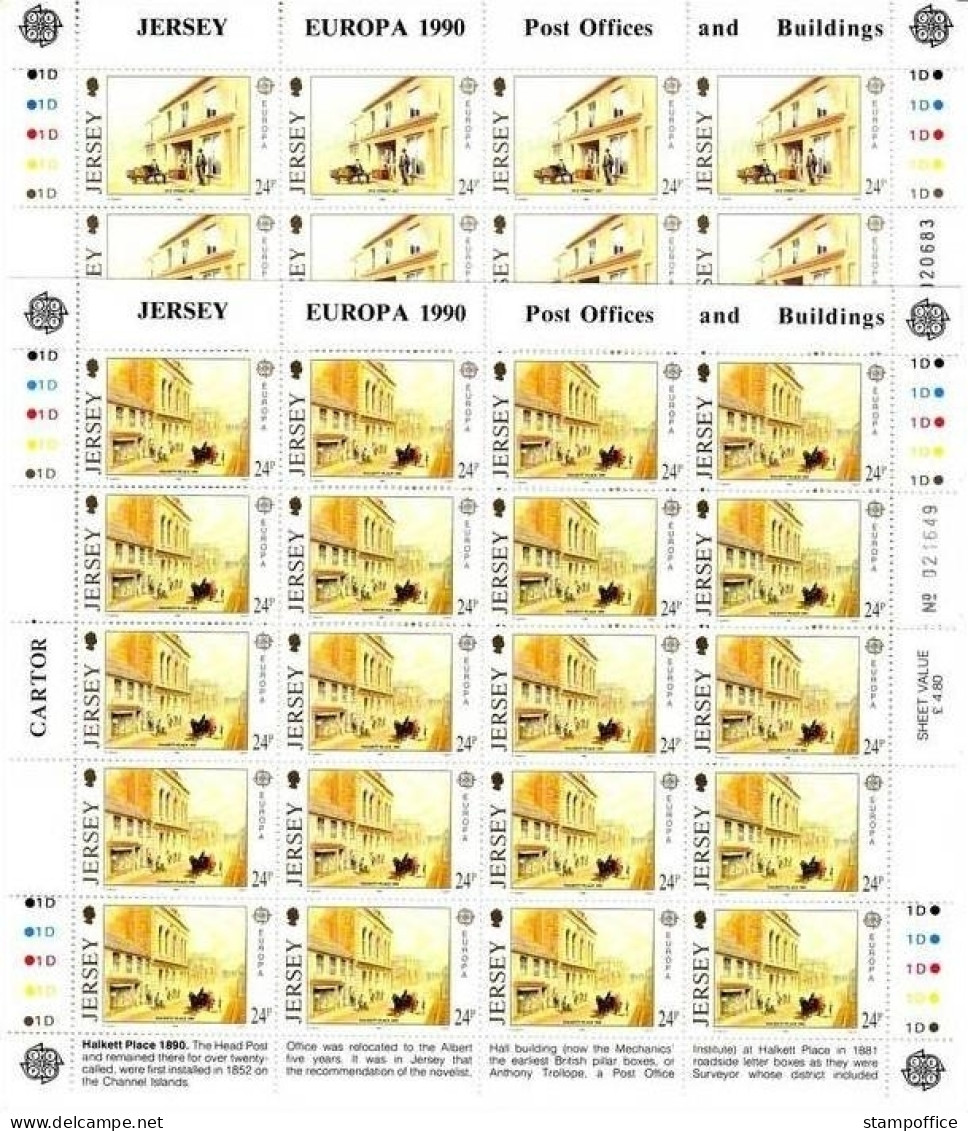 JERSEY MI-NR. 508-511 POSTFRISCH(MINT) KLEINBOGENSATZ EUROPA 1990 POSTALISCHE EINRICHTUNGEN - 1990