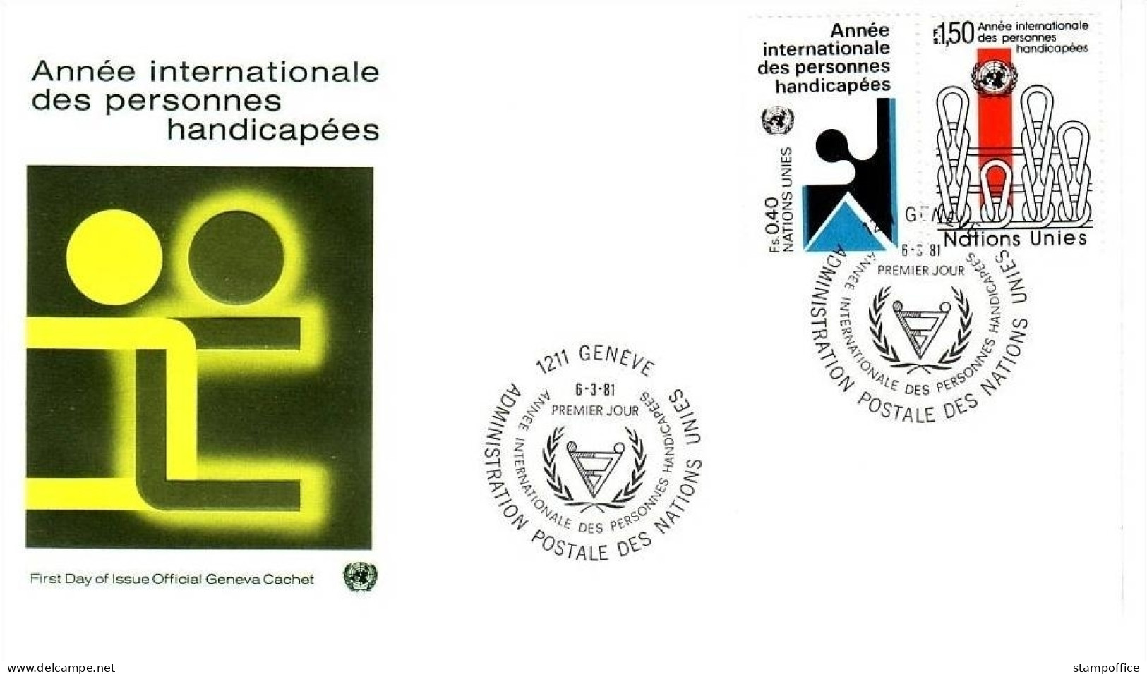 UNO GENF MI-NR. 97-98 FDC JAHR DER BEHINDERTEN 1981 - FDC