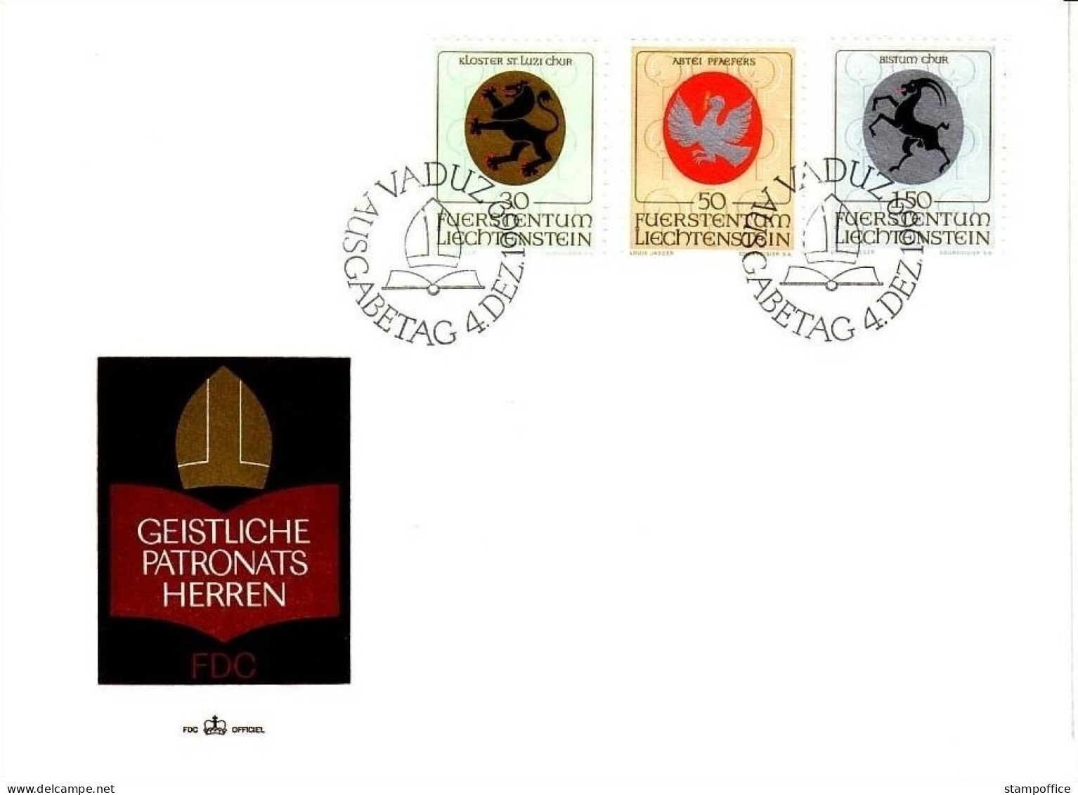 LIECHTENSTEIN MI-NR. 514-516 FDC PATRONATSHERREN WAPPEN 1969 - FDC