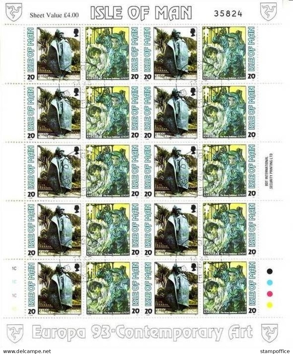 INSEL MAN MI-NR. 546-549 GESTEMPELT(USED) KLEINBOGENSATZ EUROPA 1993 ZEITGENÖSSISCHE KUNST - 1993